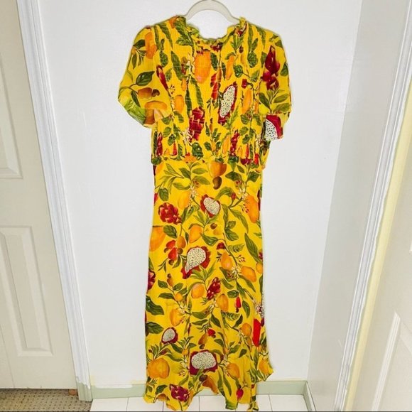 NWT Farm Rio Fruit Lovers Maxi Dress in Tropical Floral Print - Picture 3 of 7